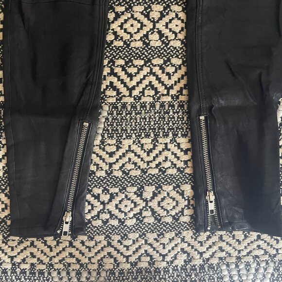 New RtA Black Lamb Leather Zip-Around Designer Pants NWOT Size 25 - Picture 5 of 13